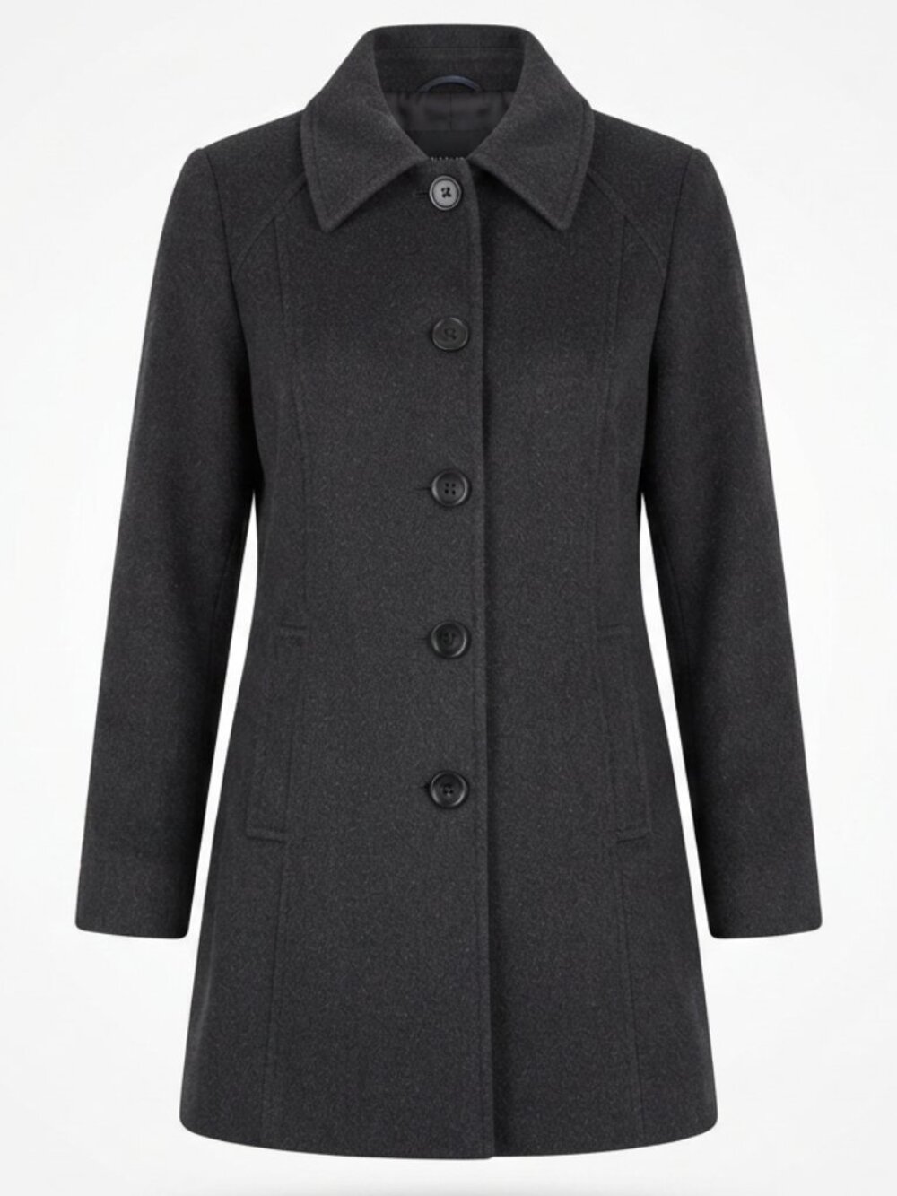 London Fog Charcoal Gray Wool Blend Trench Coat Jacket Size M